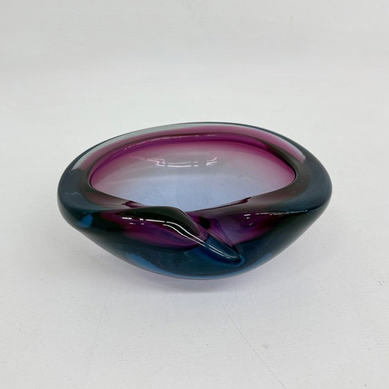 Image 1 of Set of 3 murano summerso pink glass bowls , 1970s