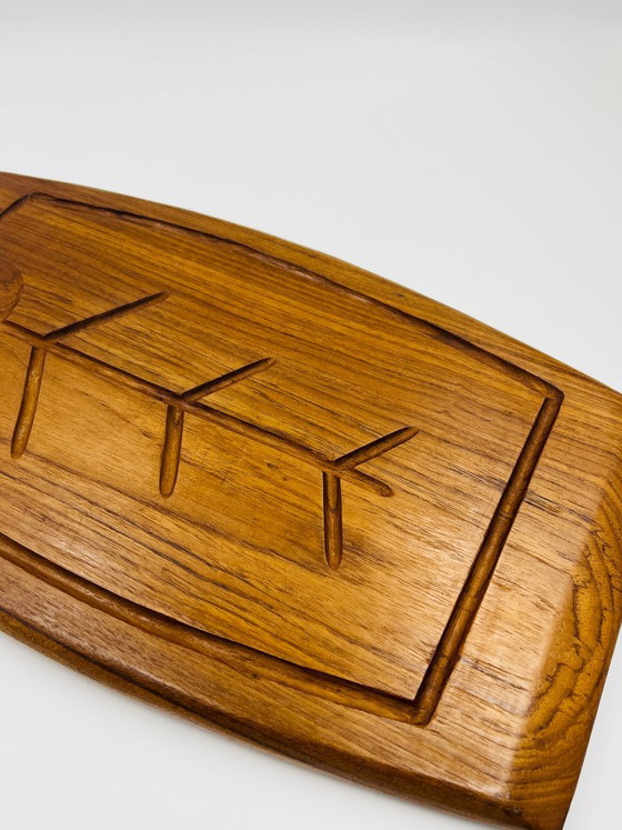Snijplank "Visgraat" van teakhout uit Thailand, Tafelaccessoires, Bruin, Modern (foto 5 van 9)