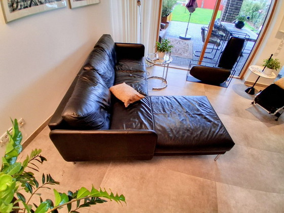 Image 1 of HÜLSTA Ecksofa HS 450, Leder schwarz,