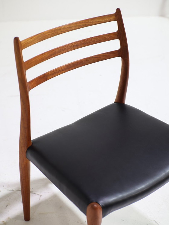 Image 1 of 6x N.O. Møller model 78 eetkamerstoelen teak Deens 1960s
