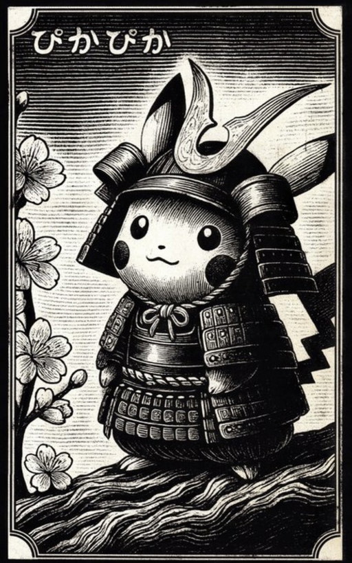 Kunstwerk Pikachu (Pokemon) Sakura