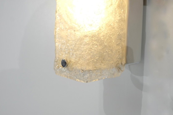 Aplique rectangular de cristal texturizado, Vidrio, Metal, Transparente, 1970 (foto 8 de 15)
