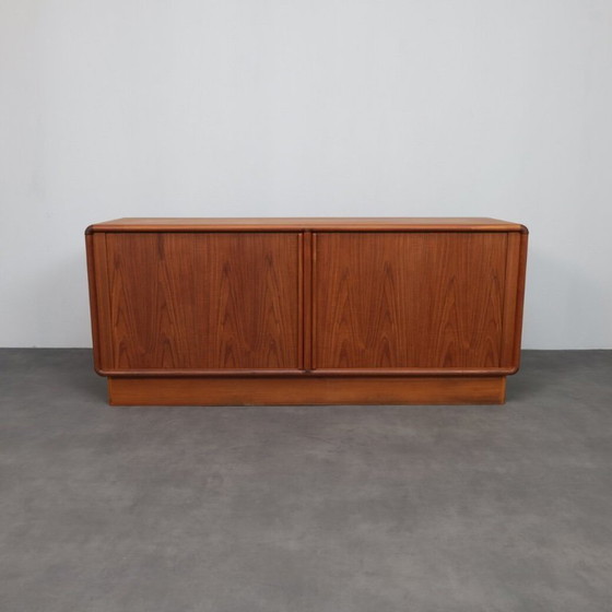 Image 1 of Danish Modern Teak Sideboard with Tambour Doors by Kibaek Møbelfabrik, Denmark, 1970s