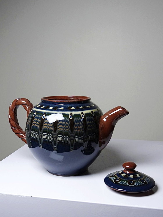 Tetera troyana antigua de terracota vidriada, Bulgaria, años 70-80. – Poterie Troyenne, Loza, Ceramic (photo 6 of 12)