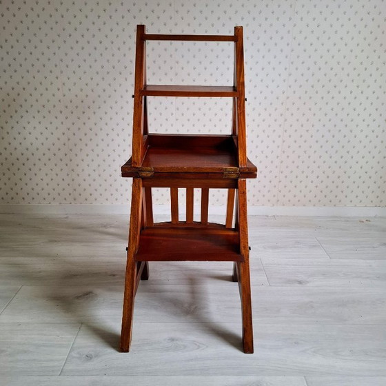 Image 1 of Silla de biblioteca de caoba - 'Silla metamórfica'