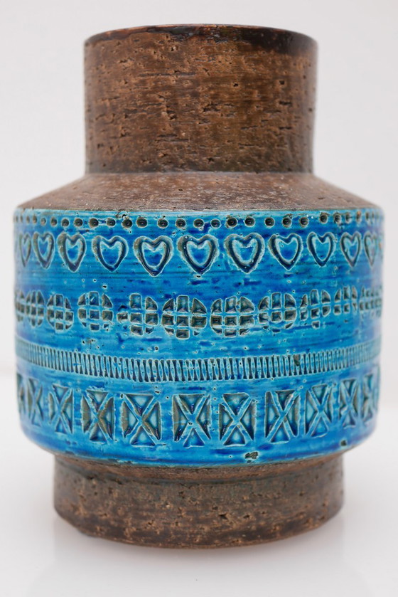 Vintage Rimini Blue Ceramic Vase by Aldo Londi for Bitossi, Italy, 1960s – Mid Century Modern (photo 12 of 12)