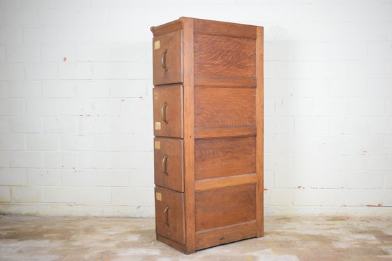 Image 1 of Antique Wooden Drawer Cabinet File Cabinet