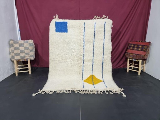 Tapis en laine naturelle tissé main traditionnelle sur mesure taille 150/250 cm