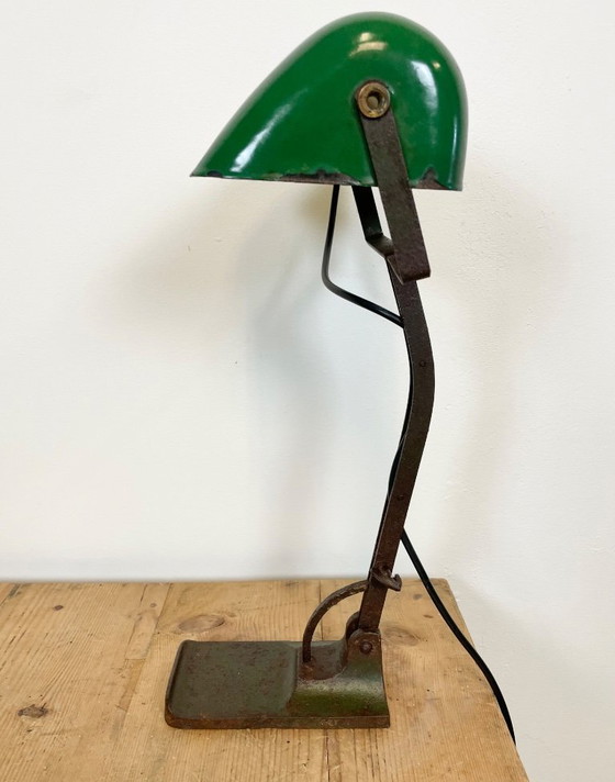 Image 1 of Lampada da terra vintage in smalto verde di Astral, anni '30