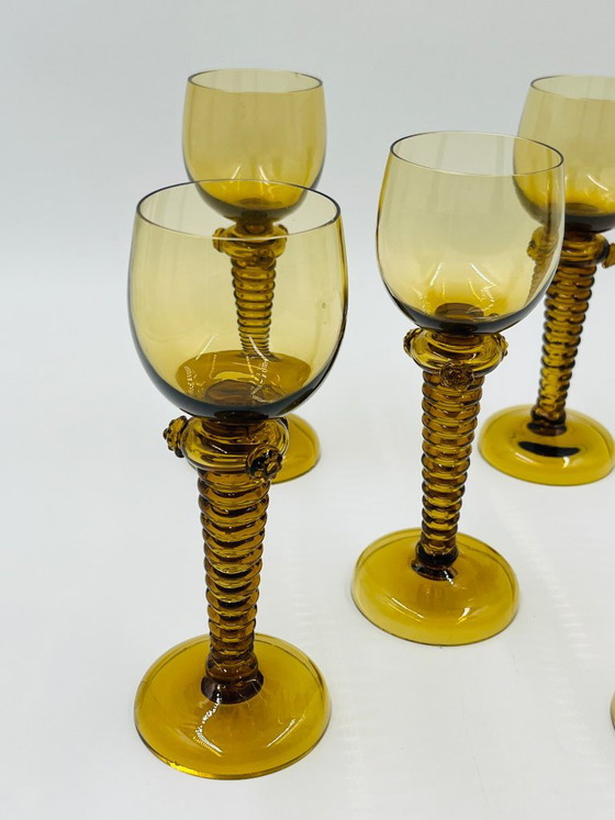 Lot de 5 Verres à Vin Roemer Ambrés – Bohémia, Verres et carafes, Glass (photo 3 of 12)