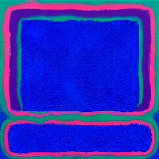 Color Field Painting Minimalism Abstract Neon Blue 03 95×95 Cm | Fine Art On 5 Mm Acrylic Glass | Exhibition Piece I I