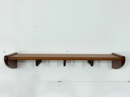 Porte-manteau/penderie mural en teck – Design Mid-Century