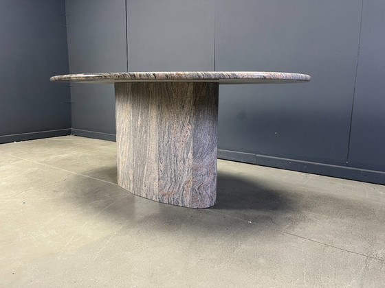 Image 1 of Vintage oval granite dining table, 1970s