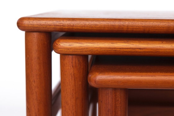 Image 1 of Set of 3 Teak Nesting Tables – 1970s Danish Mid-Century Modern Design, Vintage Side Tables, Scandinavian Teak Furniture