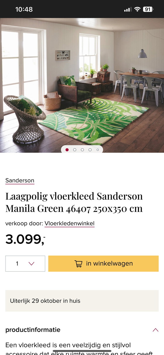 Image 1 of Brink en Campman Sanderson Manila carpet 250 x 350 NEW