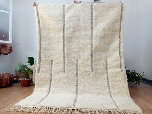 Beni Ourain - Handgeknüpfter weißer Berberteppich 2/3 m – vloerkleden en tapijten, Wool (photo 2 of 7)