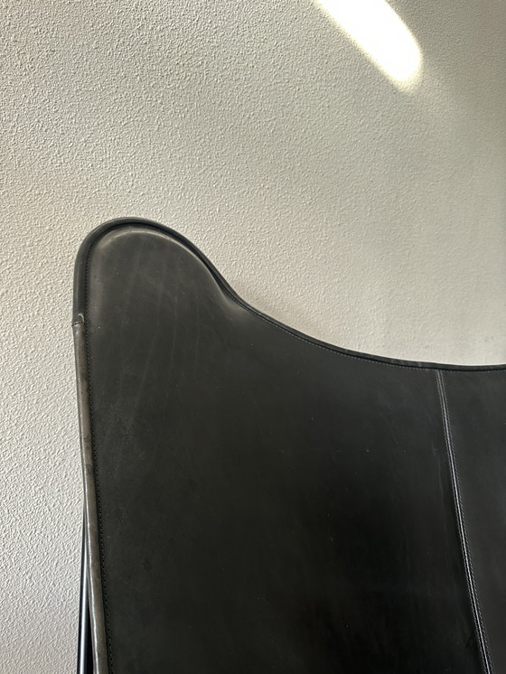 Image 1 of CUERO Leather Butterfly Chair Italian Leather