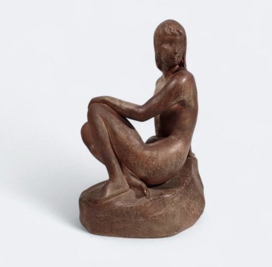 Image 1 of Art Deco Sculpture 'Seated Nude' – Emilio Musso (ca. 1930) | Unique