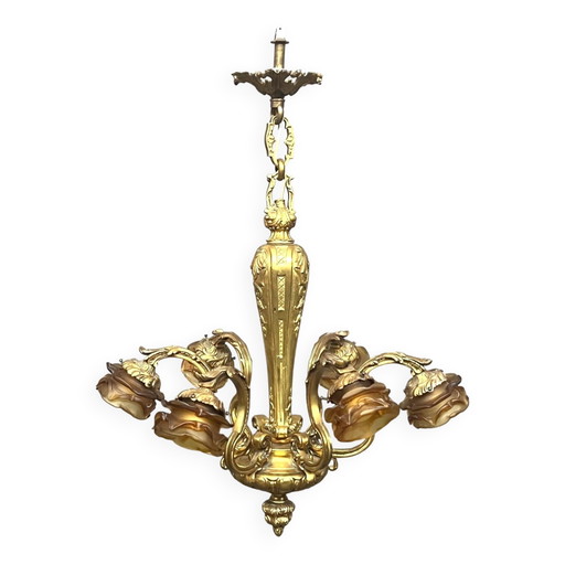 Massief bronzen kroonluchter "Mazarin".