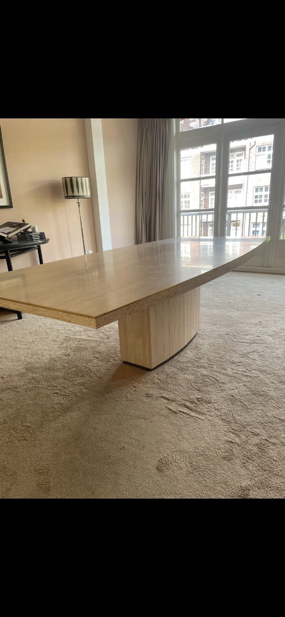 Image 1 of Willy Rizzo per Jean Charles Tavolo da pranzo in travertino