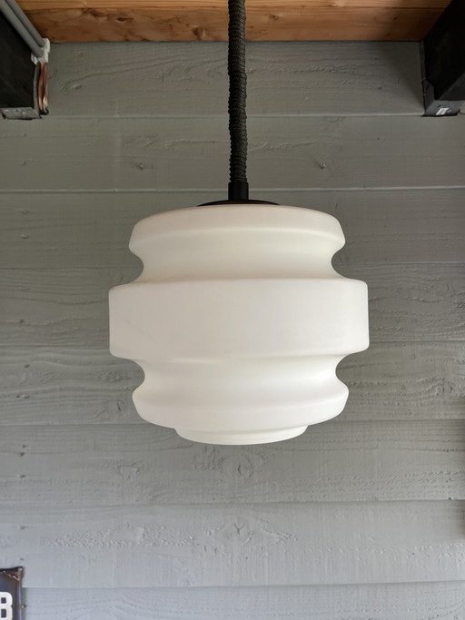 Vintage Mid Century Opalglas Pendelleuchte