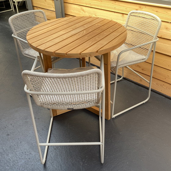 Image 1 of Borek Limone garden table - Ø90 with MIRA garden chair (set of 3)