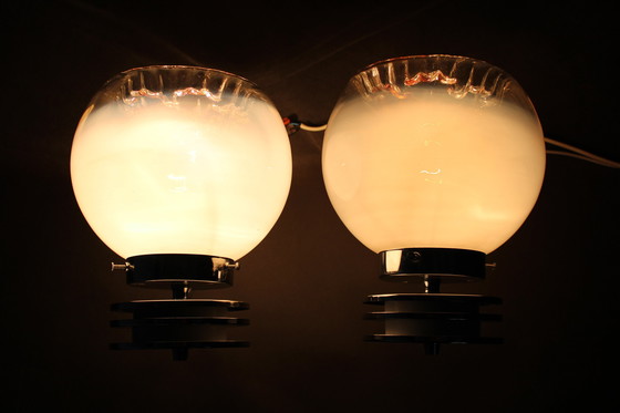 Image 1 of Pareja de apliques italianos de Murano de los años 70