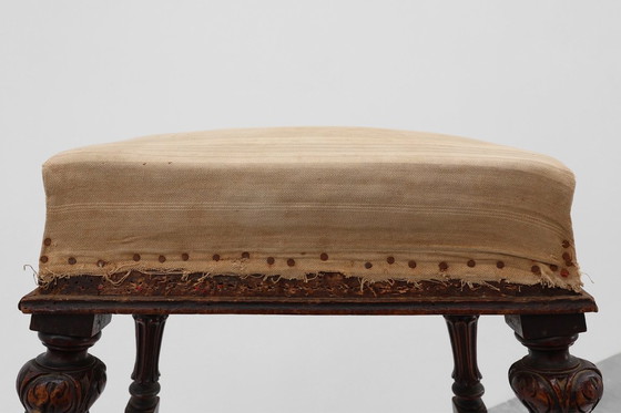 Image 1 of Baroque 19th century oak stool in Louis XV style, France 