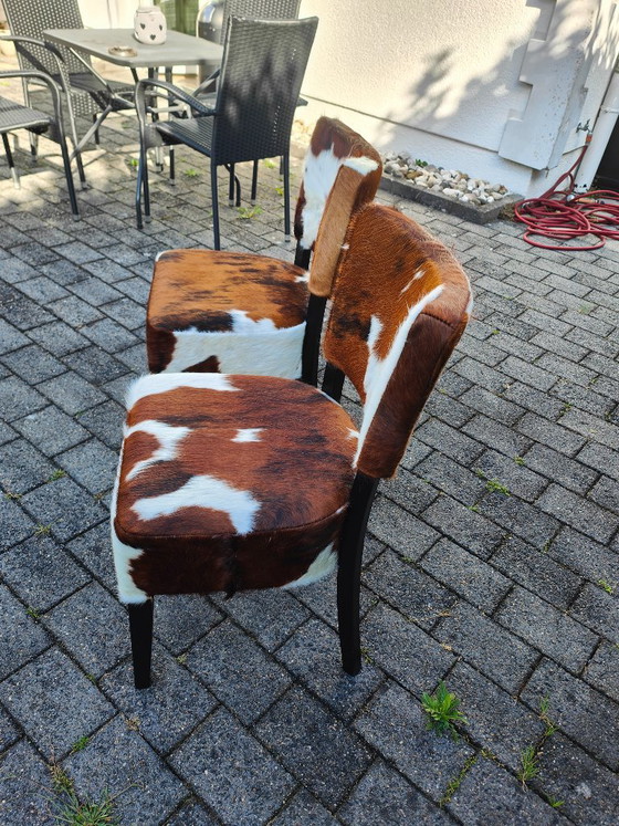 2x Nuove Sedie da Bistrò in Pelle di Mucca Tricolore – Cowberry, Sedie da pranzo, Leather (photo 9 of 9)
