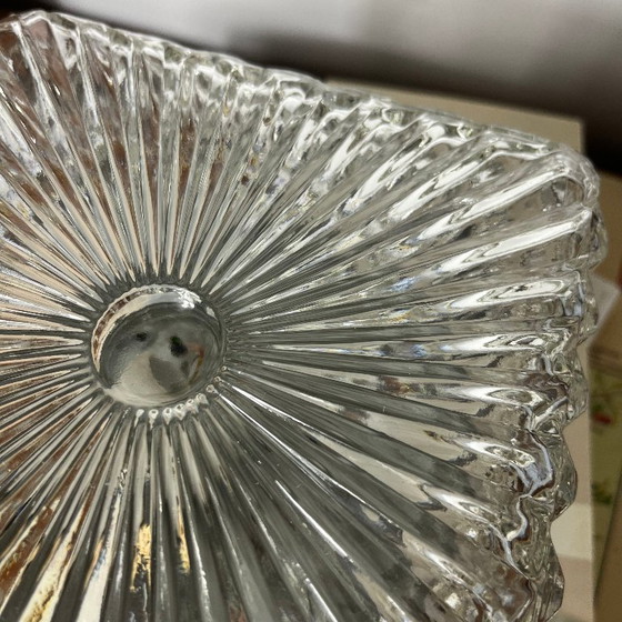Vintage 1970-1980 small square transparent glass wall/ceiling light, Metal (photo 3 of 9)