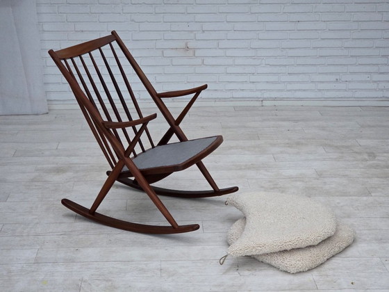 Anni '60, Sedia a dondolo danese di Frank Reenskaug, Modello 182, Pelle di pecora. – Sedie a dondolo, Wood (photo 8 of 17)