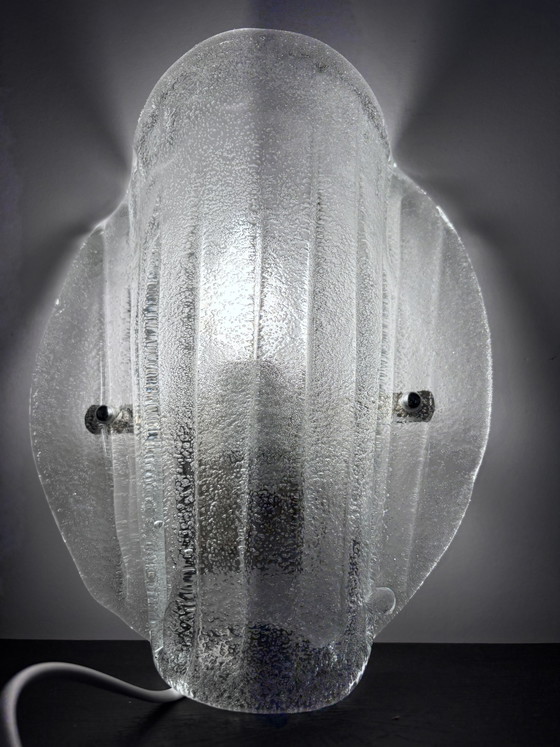 Image 1 of Murano ijsglazen wandlamp Fischer Leuchten Duitsland 1960