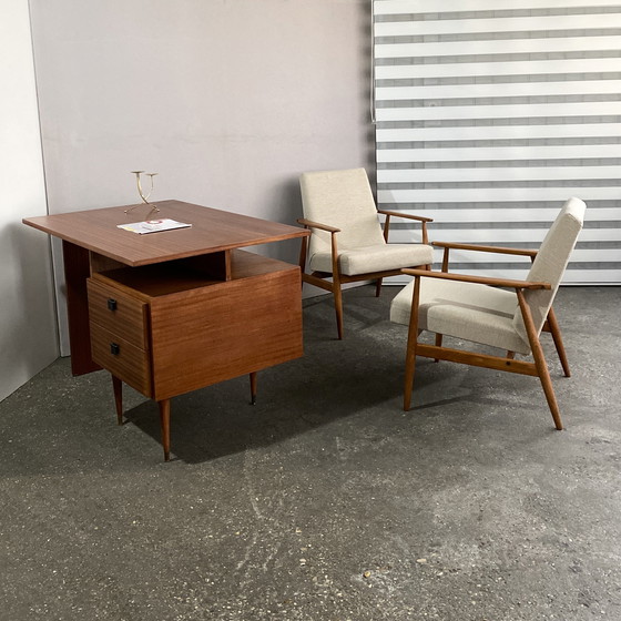 Image 1 of Mahogany Desk, 1950, Restored