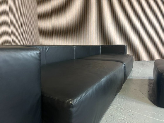 Image 1 of Jencikova Design Divano + poggiapiedi in pelle nero