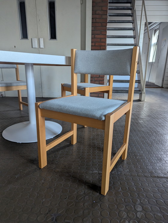 Image 1 of Vintage Dining Table With 4 Light Farstrup Chairs