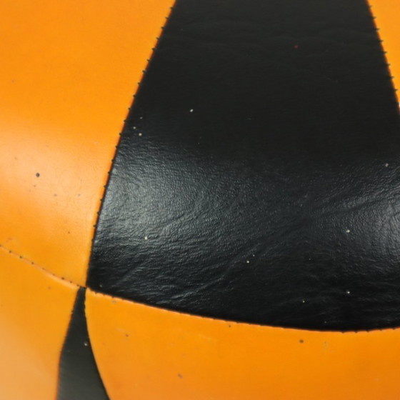 Image 1 of Pouf vintage arancione nero Skai