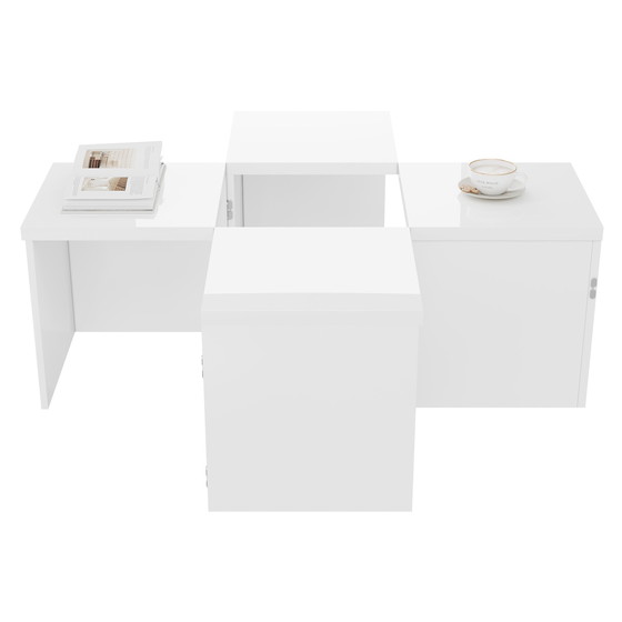 Image 1 of Urban Meuble White Glossy square coffee table, table top with free combination UVVEDS