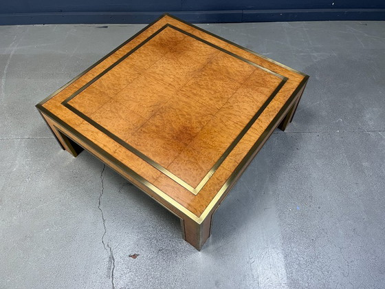 Image 1 of Tavolino da caffè in ottone e radica di Jean Claude Mahey, anni '70