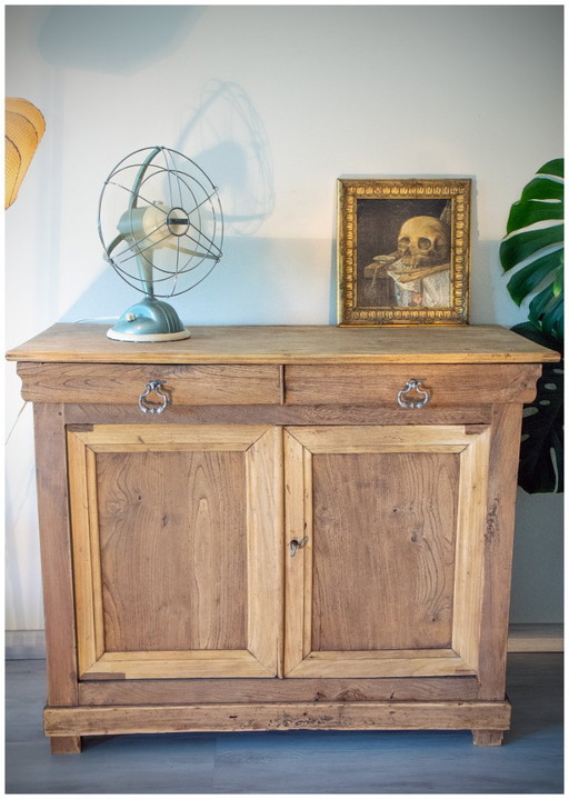 Antique Parisian sideboard, raw light oak