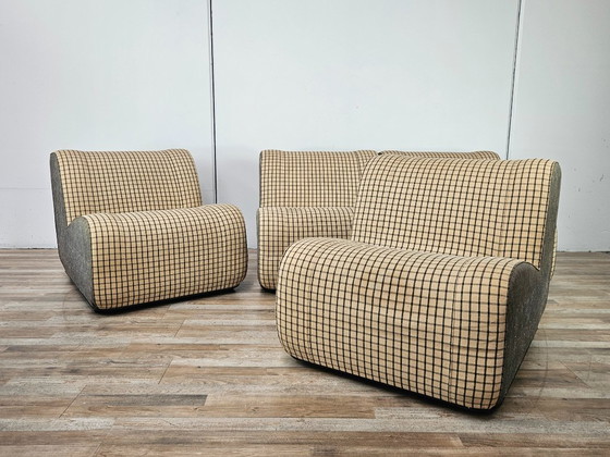 Divano modulare in tessuto a quadri, 1970 – Divani modulari, Tessile (photo 3 of 18)