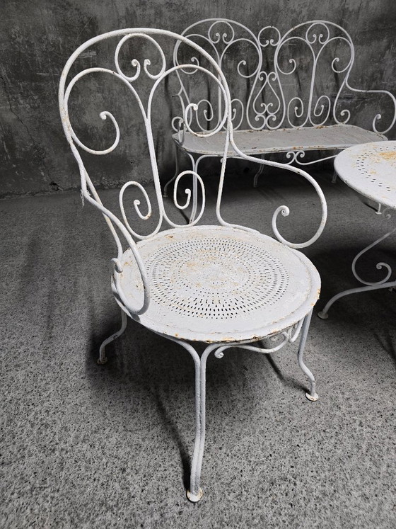 Salon de Jardin Ancien en Fer Forgé, Début du XXe Siècle – Salons de jardin & lounge design d'occasion, Iron (photo 11 of 11)