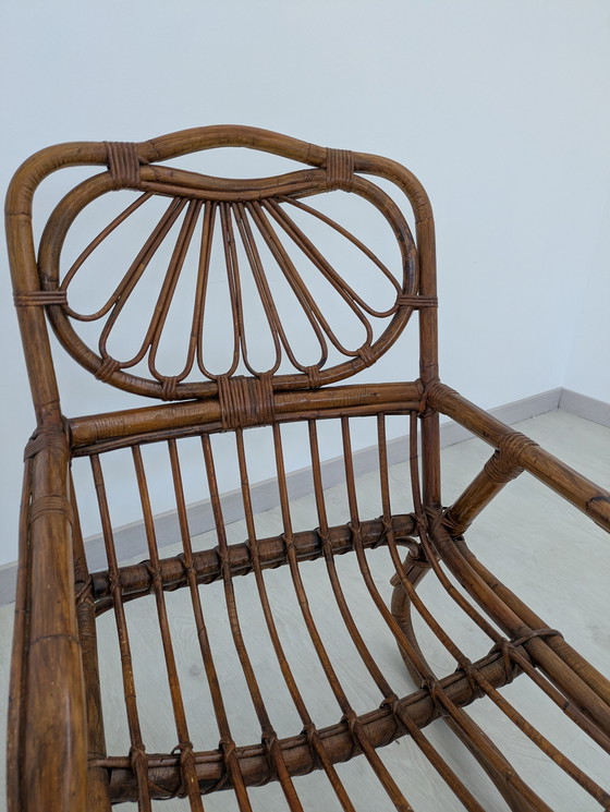 Image 1 of Salon en bambou - Fauteuils, table basse et porte-manteau - Vintage