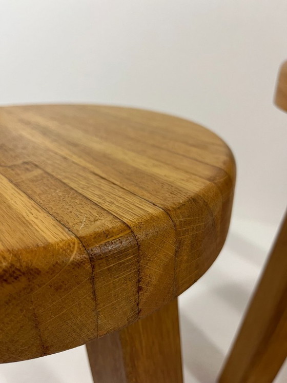 Image 1 of Brutalistische licht eikenhouten bijzettafels jaren 80, set van 3