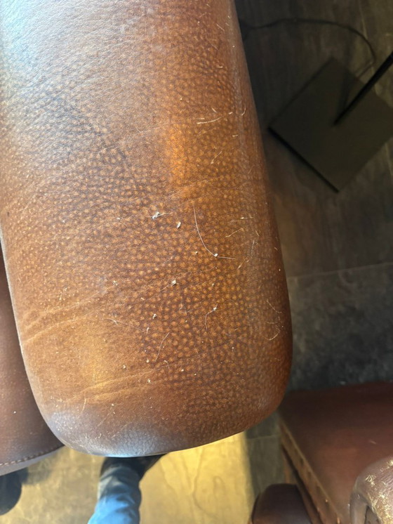 Image 1 of 2 X Baxter Alfred 3.5 zits Buffel lederen banken met rollen en kussens