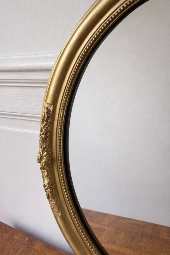 Image 1 of Ovale vergulde spiegel – Victoriaanse stijl