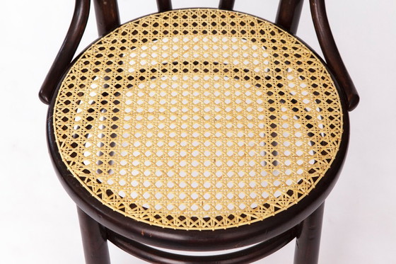 Image 1 of Fischel Bentwood Chair – Early 20th Century Thonet Style, Beechwood Frame with New Cane Seat, Antique Vintage Chair