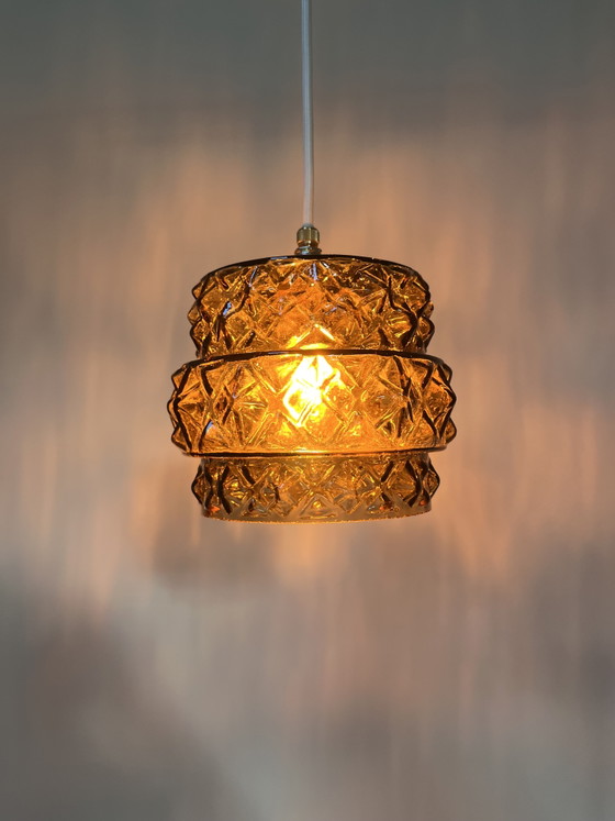 Vintage Amber Glazen Hanglamp – Hanglampen, Glass (photo 3 of 7)