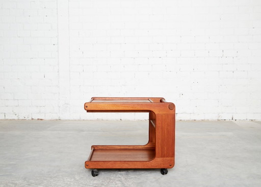 Mid-Century C-vormige Serveerwagen in Teak van K.T. Møbler