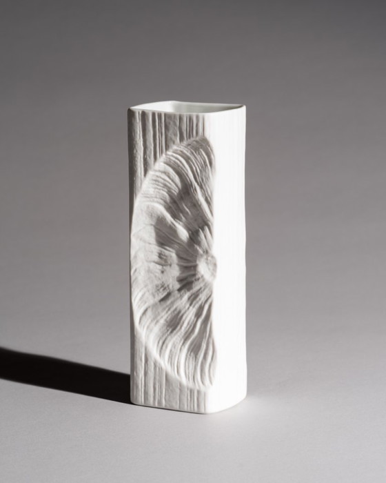 Image 1 of Rosenthal Studio-Linie Sculptural Op-Art Bisque Porcelain Vase Duo Martin Freyer