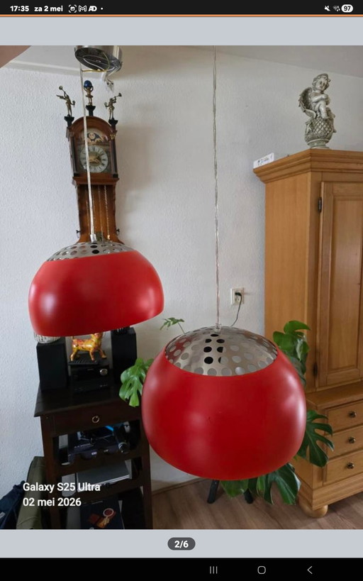 Vintage Space-Age stijl plafondlamp uit de jaren 80